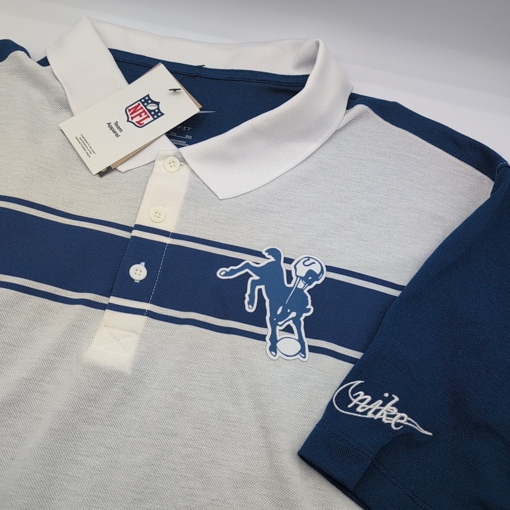 Indianapolis Colts Nike Dri Fit Polo Shirt Mens XXL Throwback Rewind Logo